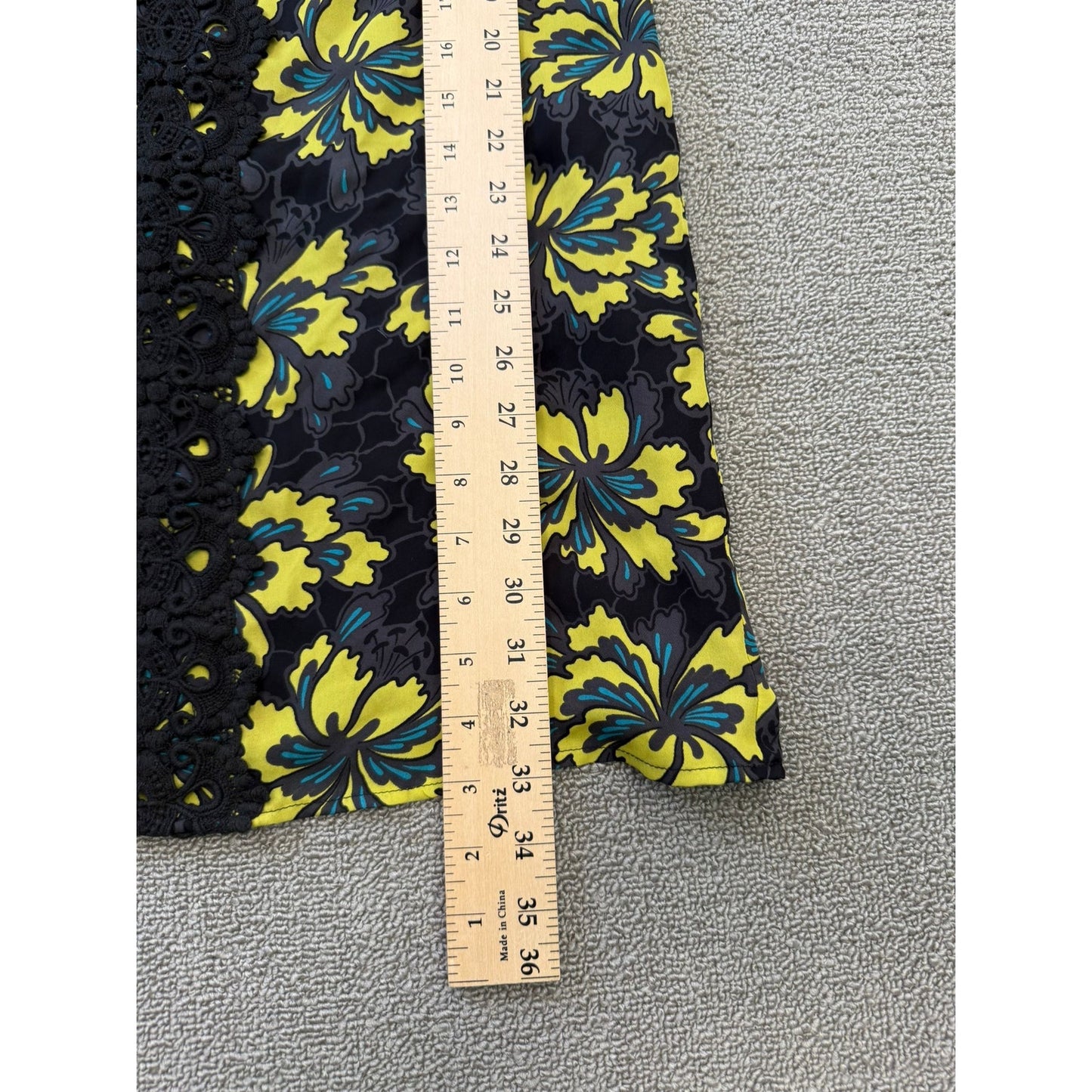 Original Milly Women's Size 2 Black Yellow Floral Mini Dress Long Sleeve