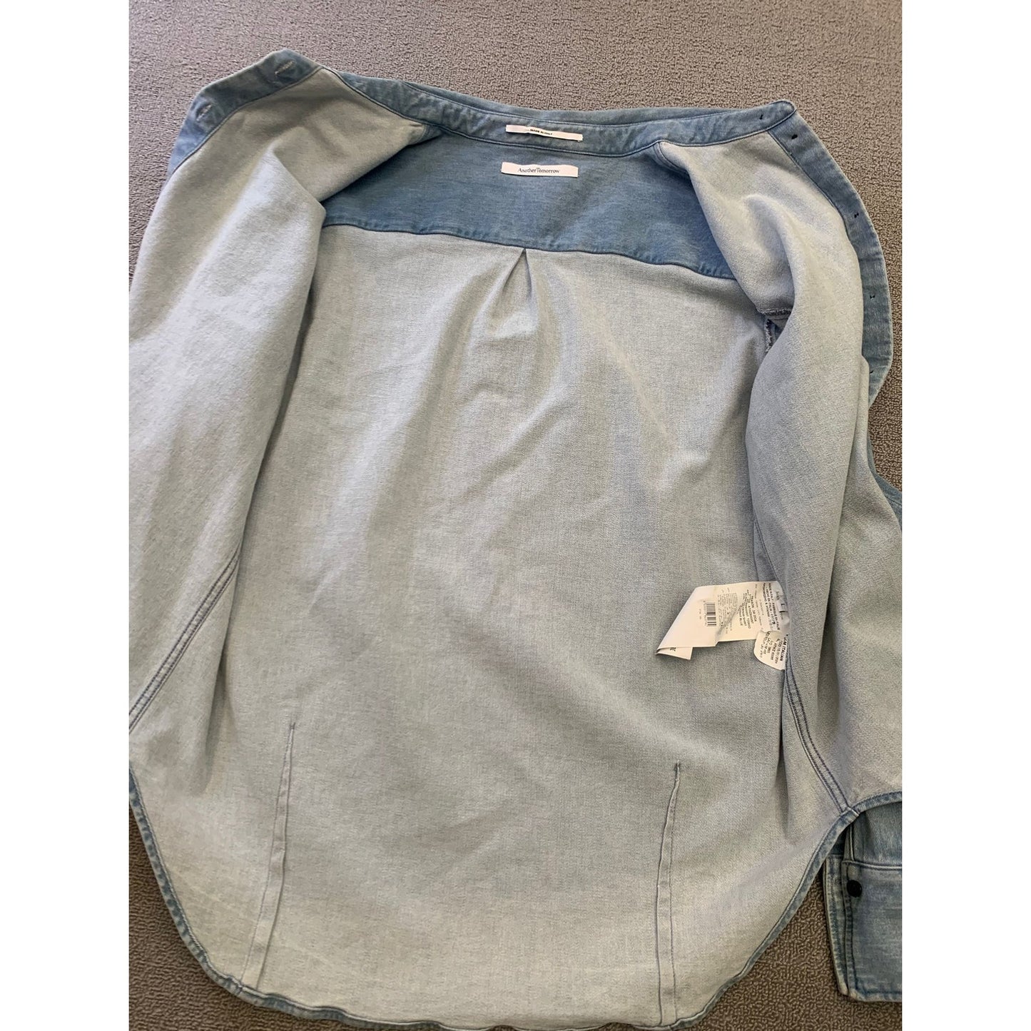 Another Tomorrow Women's Large Light Blue Italian Denim Shirt