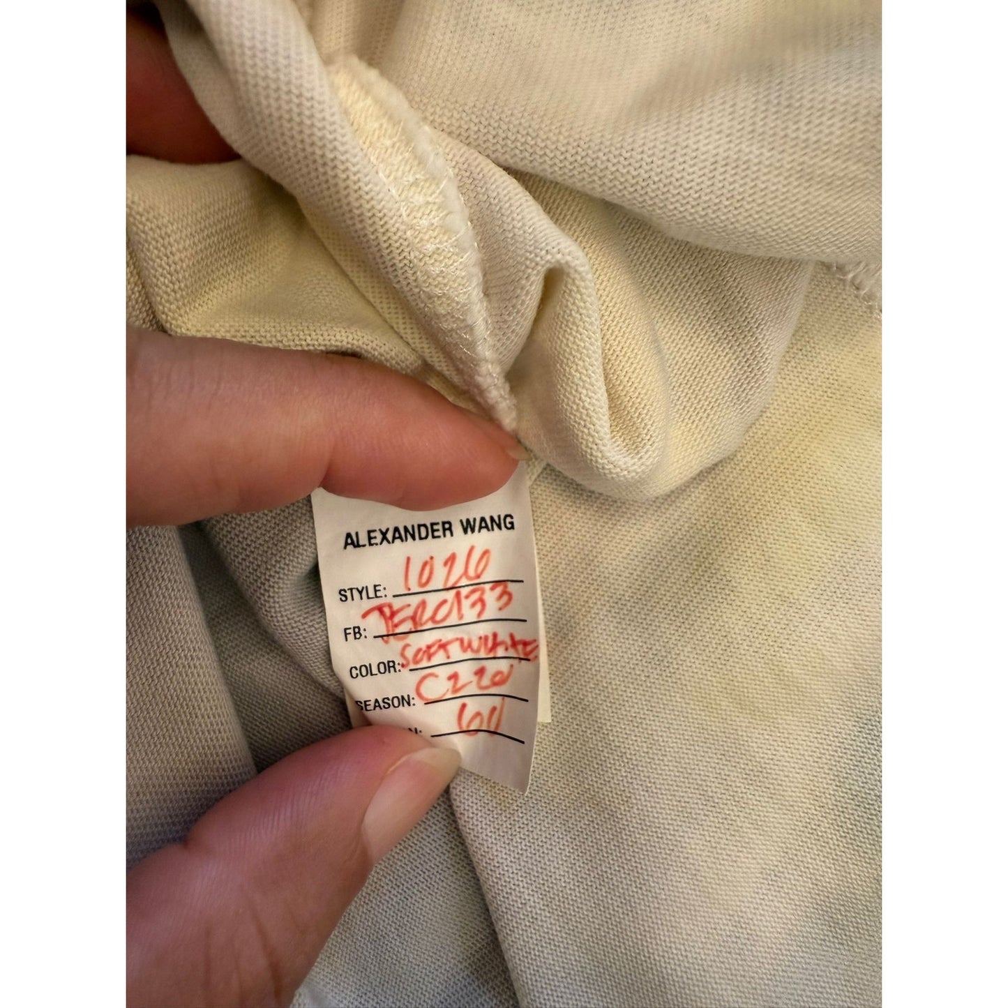 Alexander Wang Sample Mens Grey Cream Tie Dye Long Sleeve Shirt