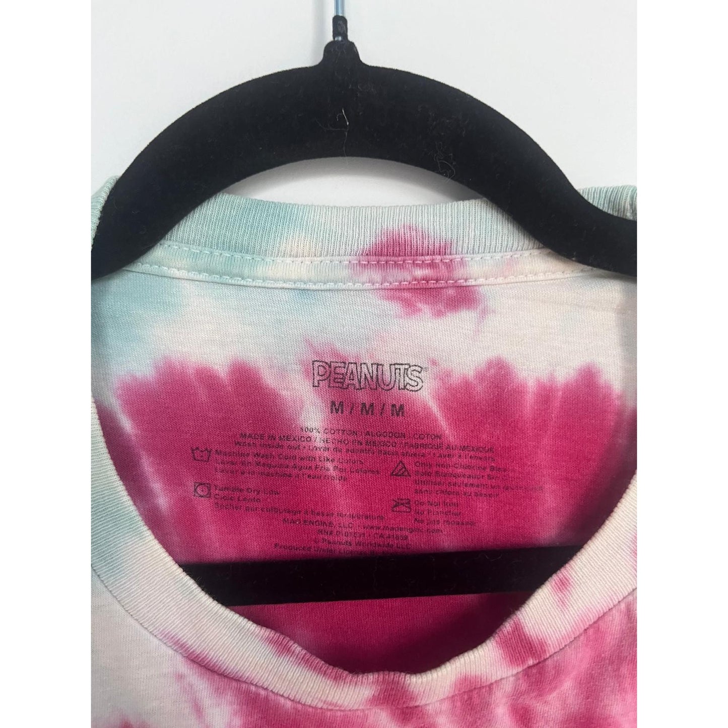 Peanuts Tie Dye T Shirt Men M Woodstock 1969 Rainbow Spiral Graphic Tee