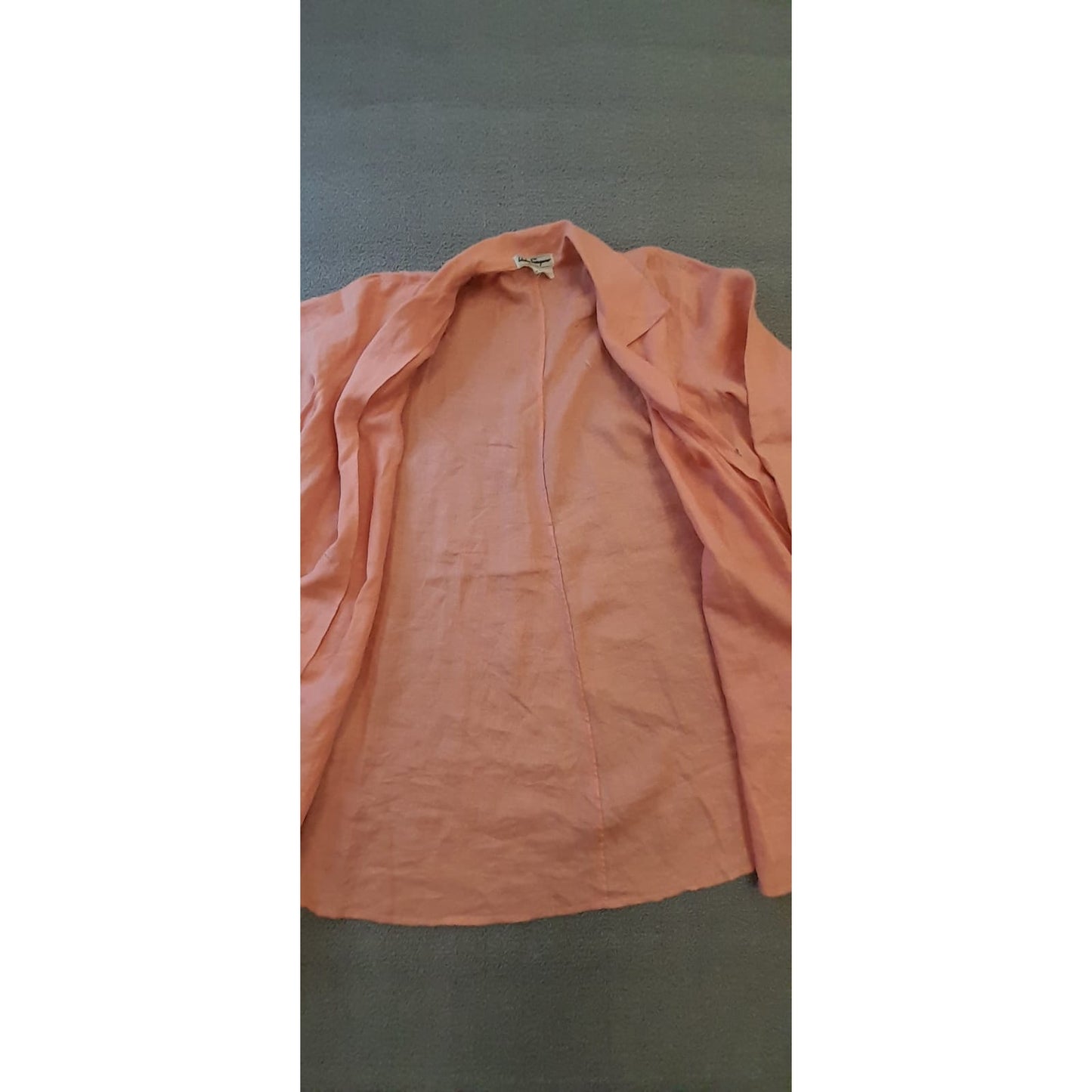 Salvatore Ferragamo Womens Linen Salmon Peach Button Jacket/Shirt
