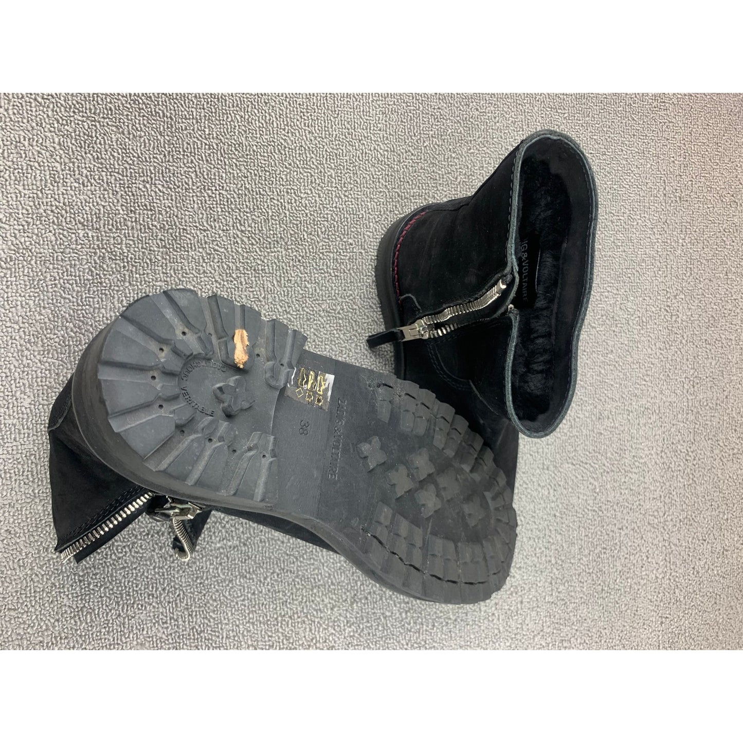 Zadig & Voltaire Women's 38 Black Leather Ankle Boots
