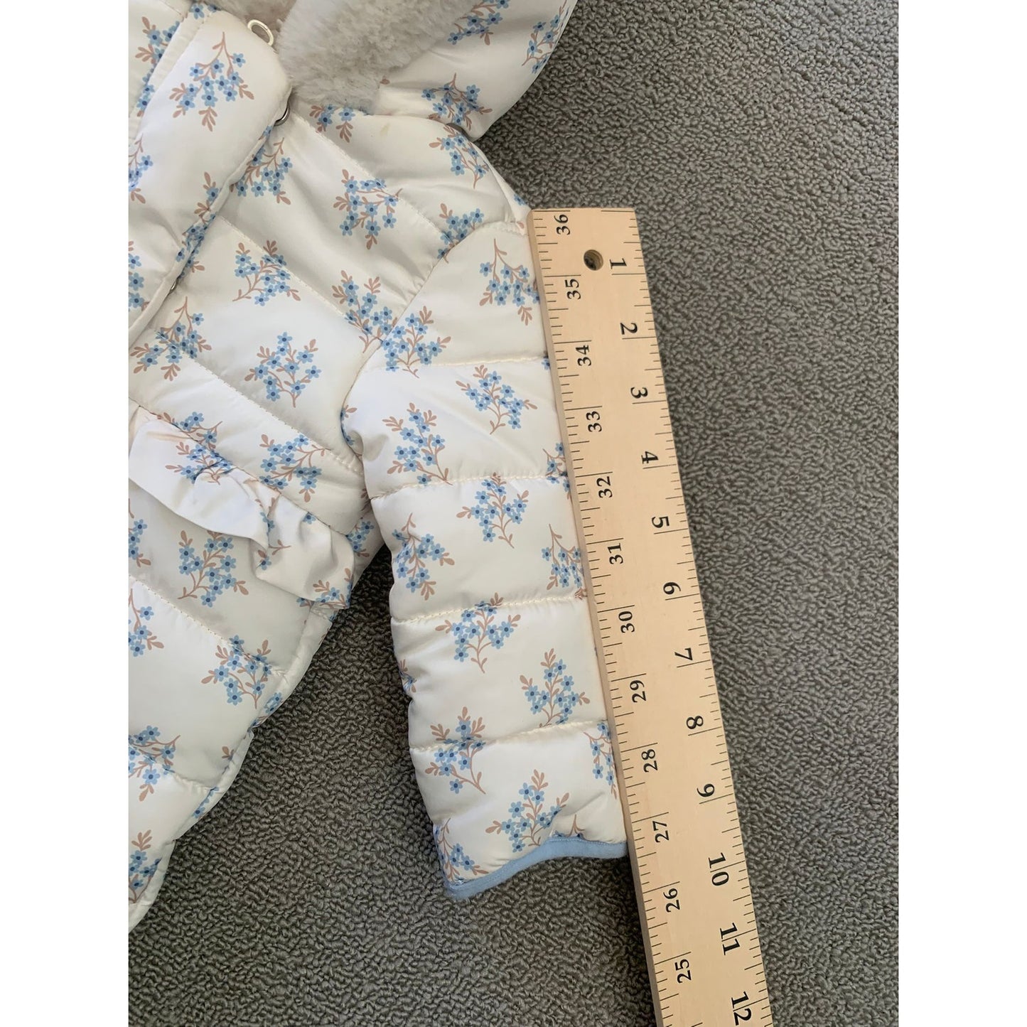 Nicole Miller Baby 3/6M White Floral Ruffle Baby Snowsuit Bunting