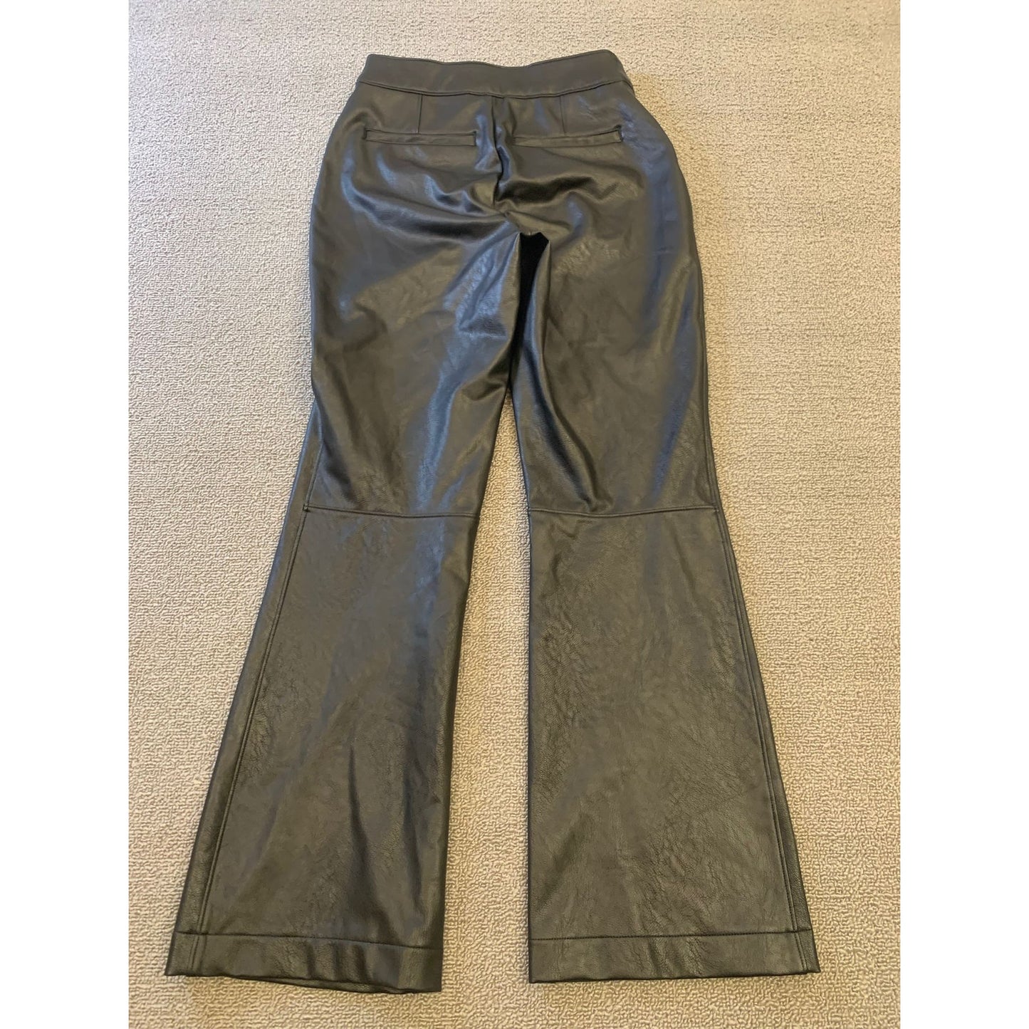 Spanx Women XS Black Faux Leather Flare Leggings