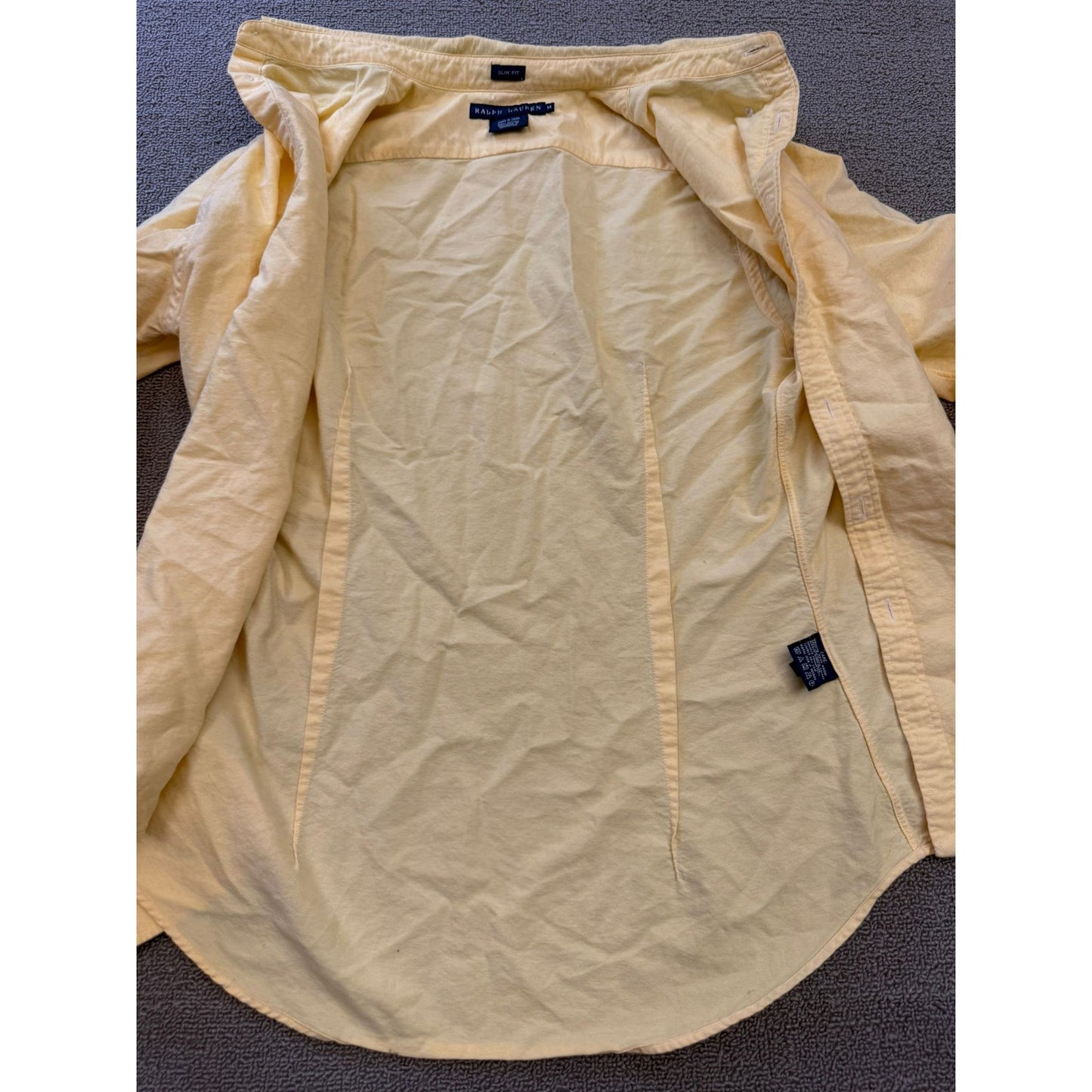 Ralph Lauren Men's 14 Vintage Oxford Yellow Long Sleeve Button Shirt