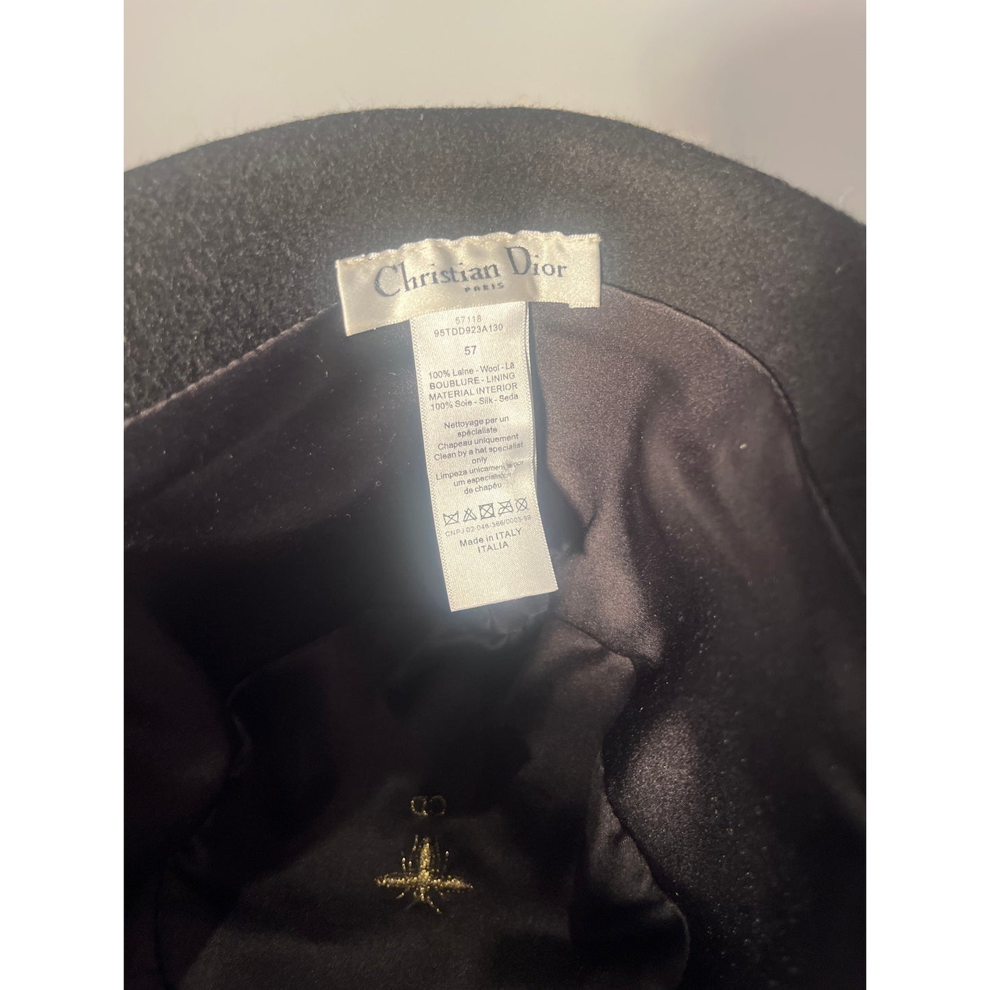 Dior Arty Felt Tulip Hat Size 57