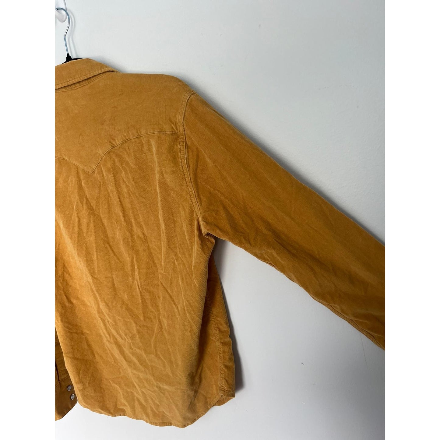 Levis Corduroy Button Shirt Women Small Tan Stretch Long Sleeve Western