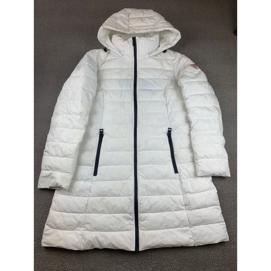 Guess Women's M White Puffer Jacket With Hood
