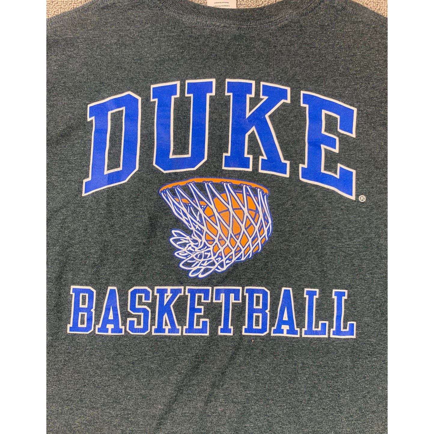 Gildan Men XL Blue Gray Heather Long-Sleeve Crewneck Shirt Duke Blue Devils NCAA