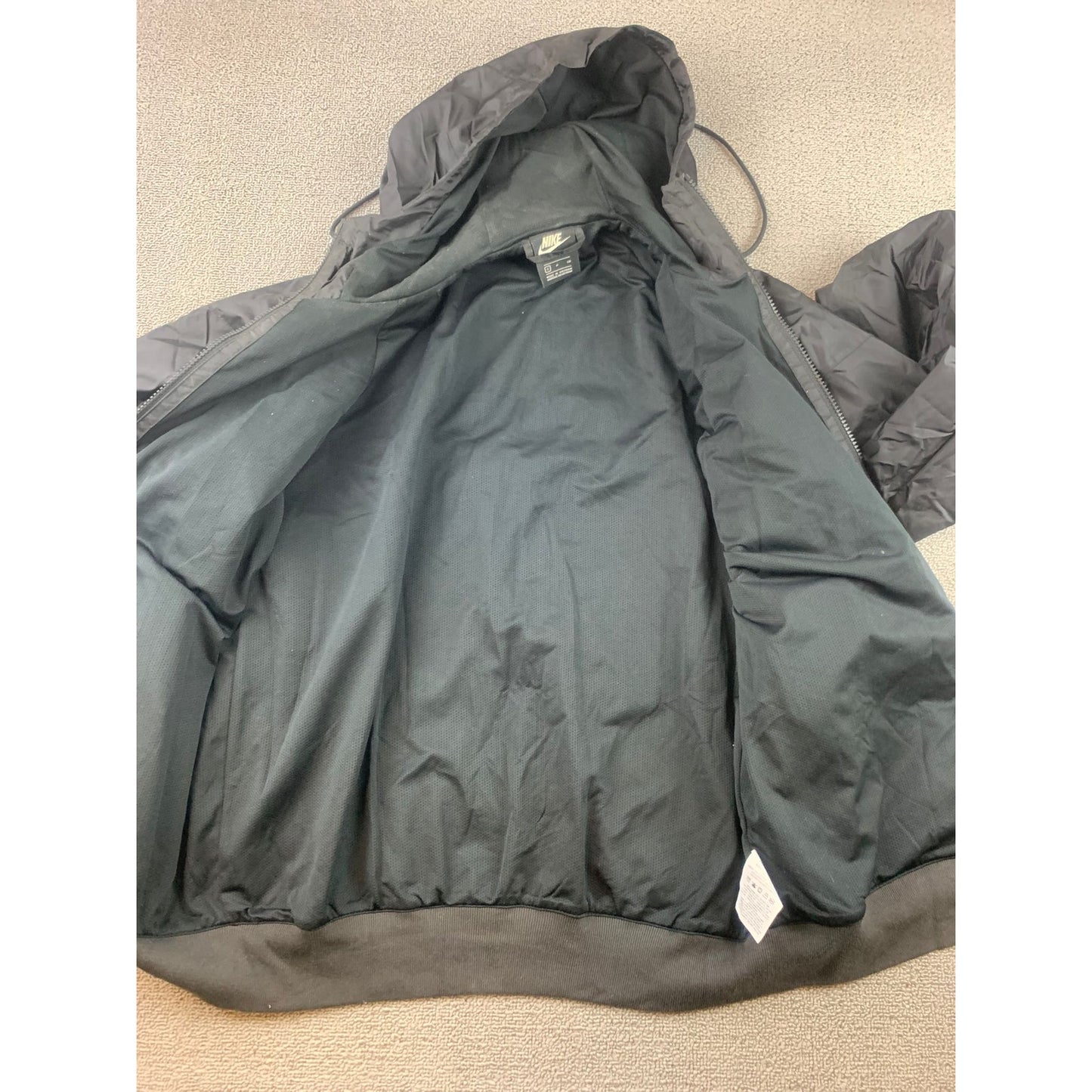 Nike Men's Small Sportswear Windbreaker Jacket All Black Nylon Shell