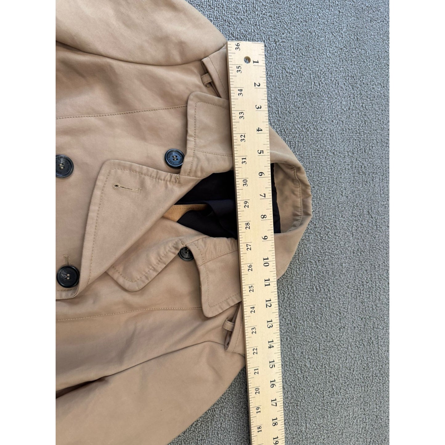 ZARA BASIC Women's Medium Beige Double-Breasted Trench Coat