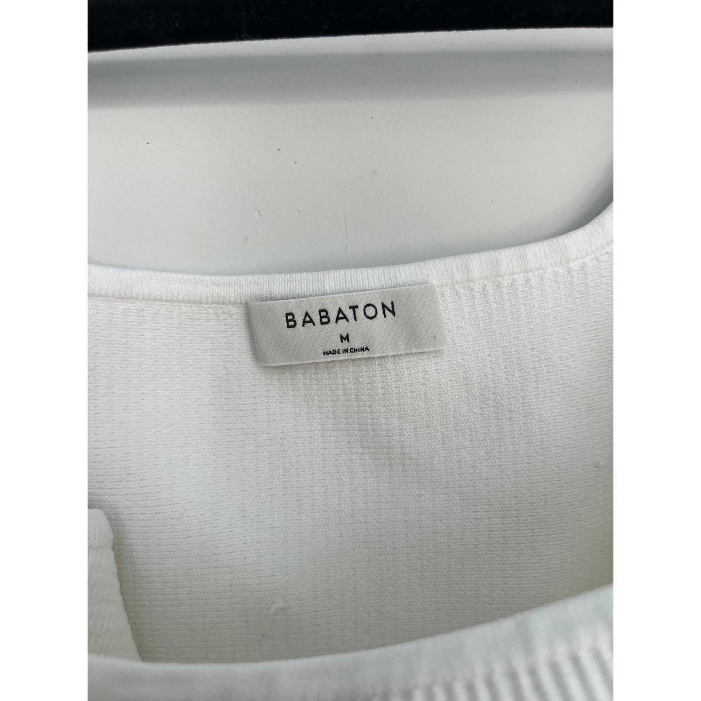 Babaton Ribbed Tank Top Women M White Square Neck Minimalist Stretch