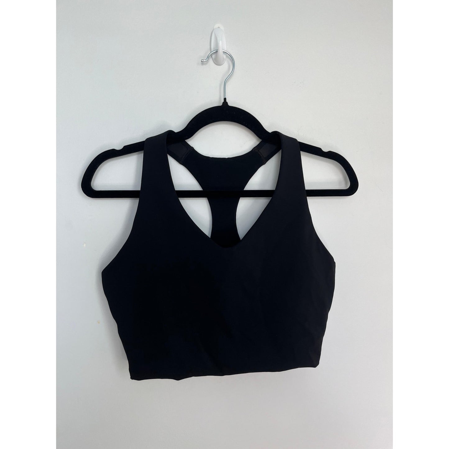 Spanx Core Sports Bra Women Large Black V Neck Racerback Activewear Top