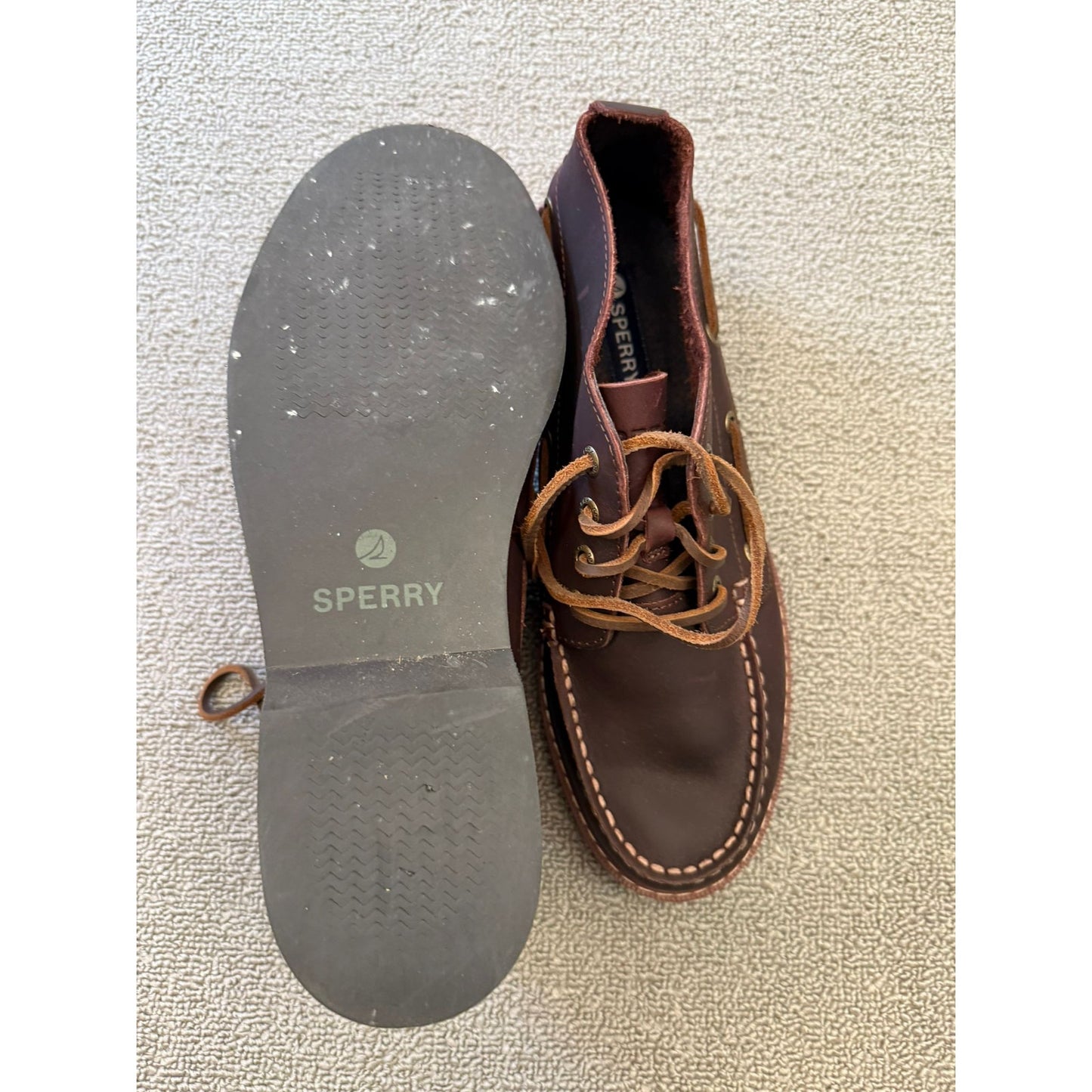 Sperry Men's Size 9 Brown Leather Boots Made in Indonesia