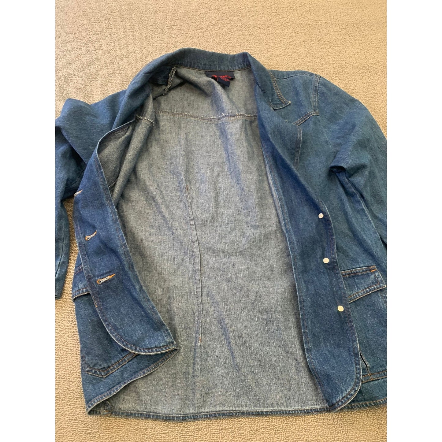 Denim & Co. Women's Small Blue Jean Blazer Jacket