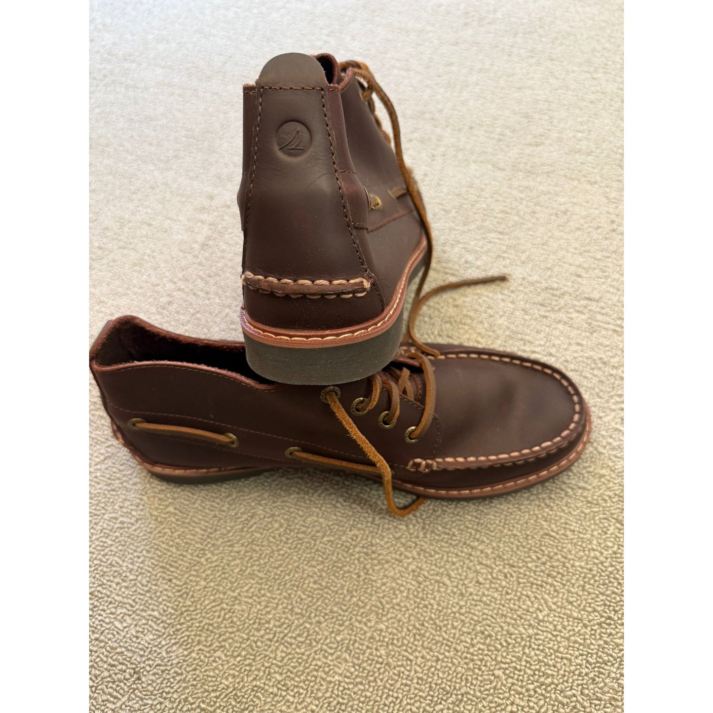 Sperry Men's Size 9 Brown Leather Boots Made in Indonesia