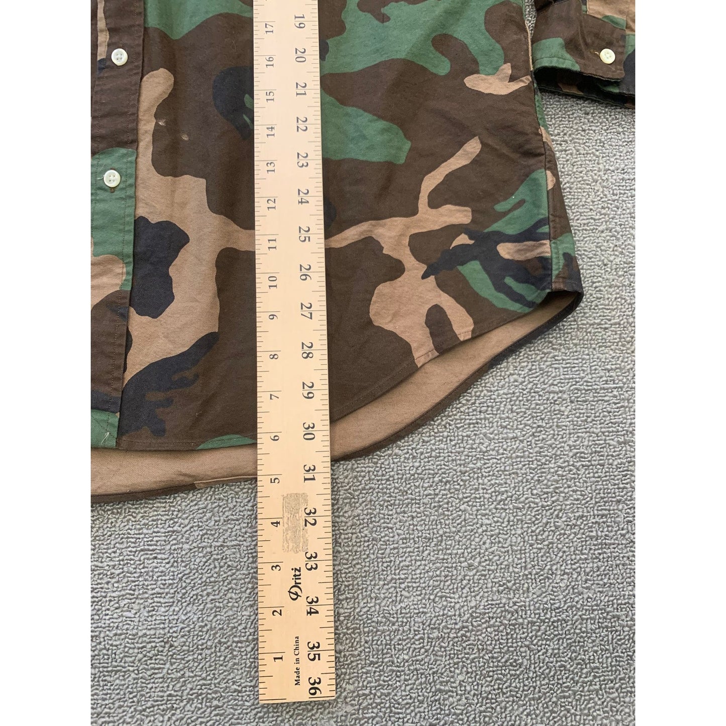 Ralph Lauren Men's Large Green Camo Classic Fit Long Sleeve Button Shirt