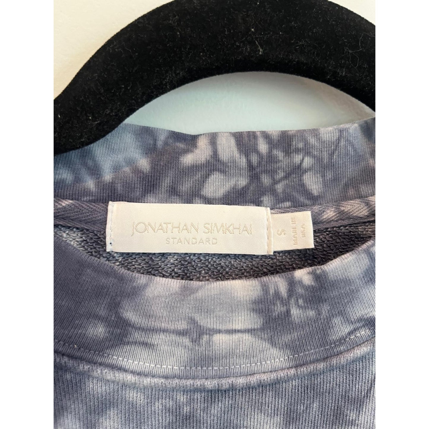 Jonathan Simkhai Standard Sweatshirt Women S Blue Tie Dye Cropped Pullover