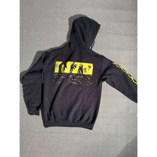 Black Graphic Back Print Hoodie Women L