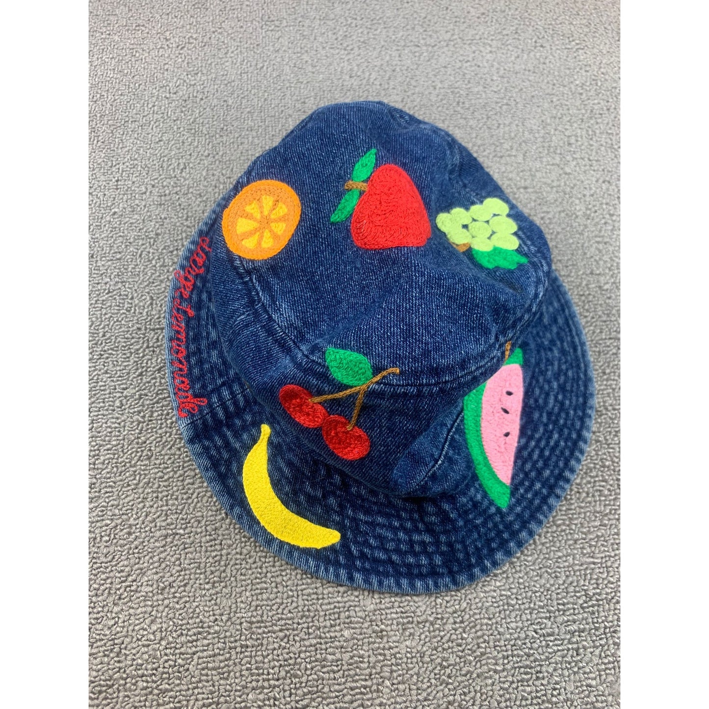 Unbranded One Size Blue Denim Fruit Bucket Hat Casual Retro