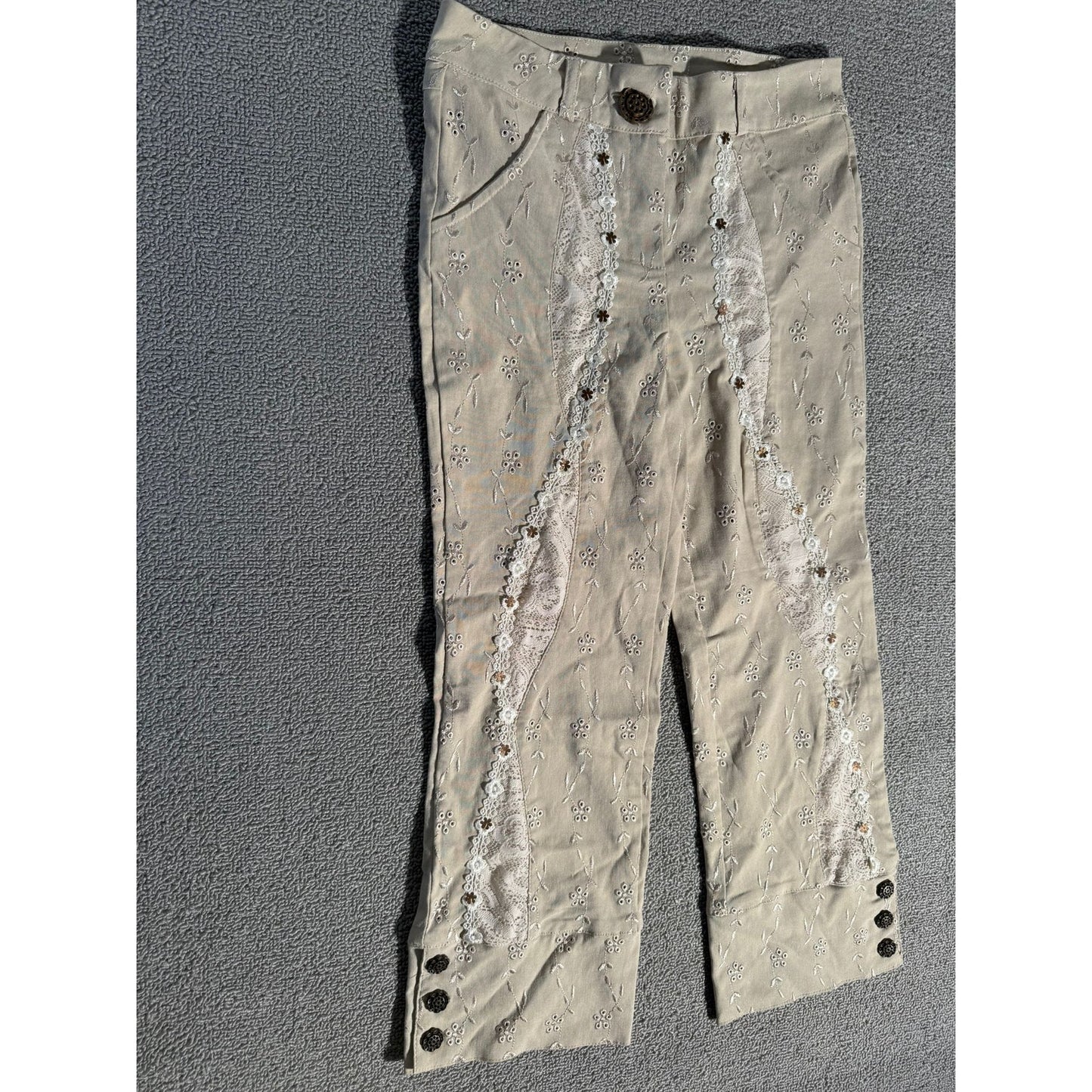 ETS Elements for Women Embroidered Capri Pants Size 36