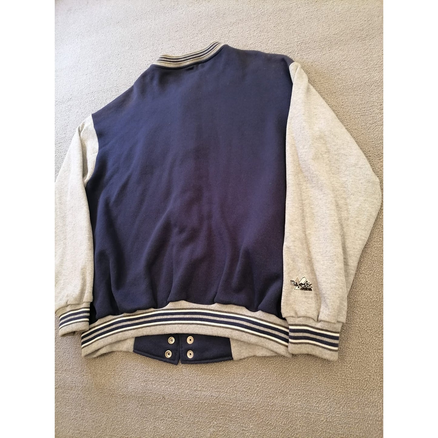 Vintage Majestic Male L Miami Dolphins Blue Gray Varsity Jacket NFL Fan Apparel