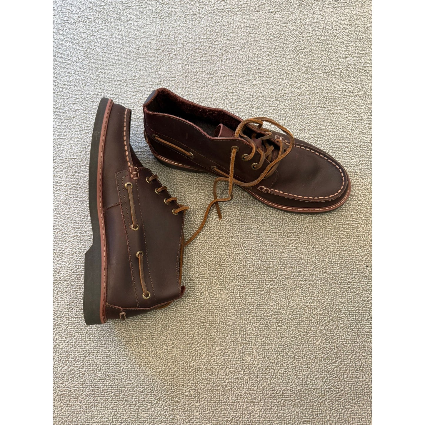 Sperry Men's Size 9 Brown Leather Boots Made in Indonesia