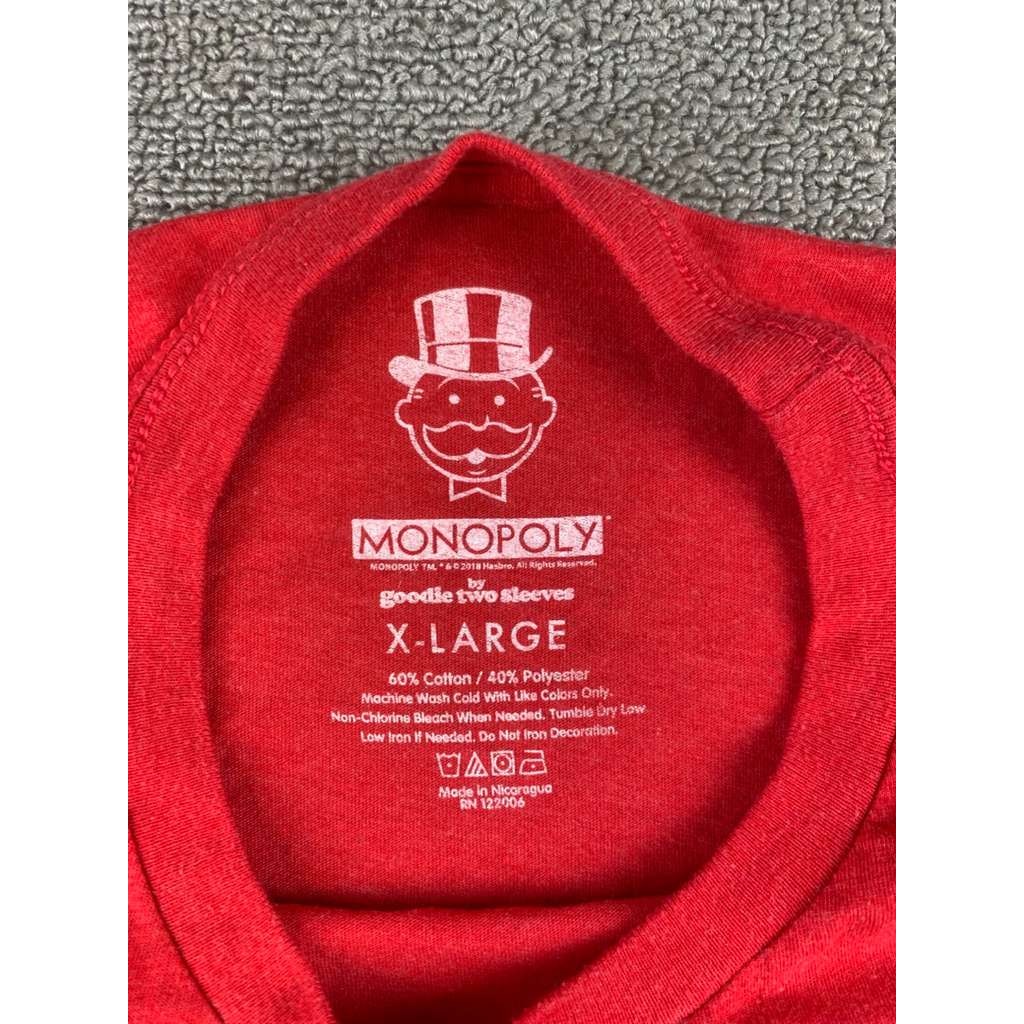 Monopoly Goodie Two Sleeves T Shirt Men's XL Red I Like Big Bucks Graphic