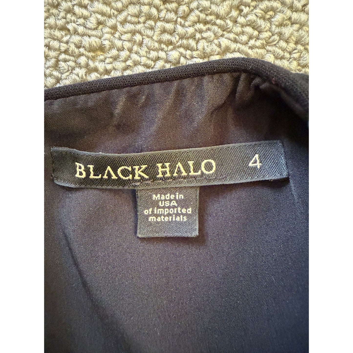 Black Halo Women's Size 4 Black Puff Sleeve Tailored Jumpsuit Dressy Formal
