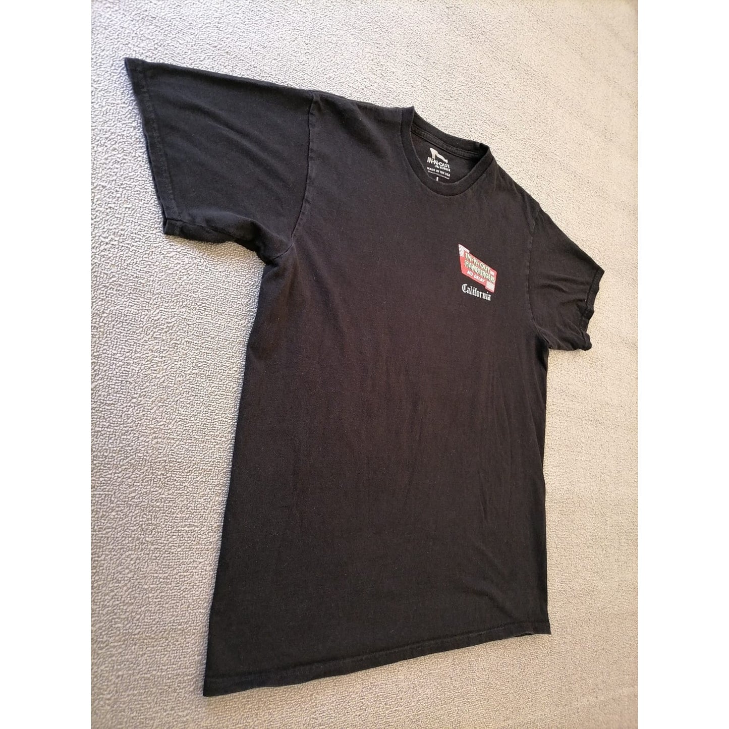 In N Out Burger Male Large Black Tee Graphic Casual Cotton T-Shirt Casual