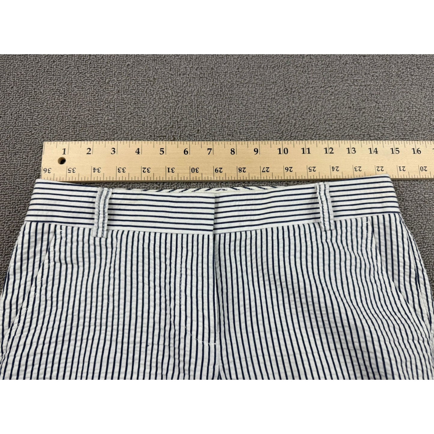 J. Crew Women's 0 Blue White Striped City Fit Bell Bottom Pants