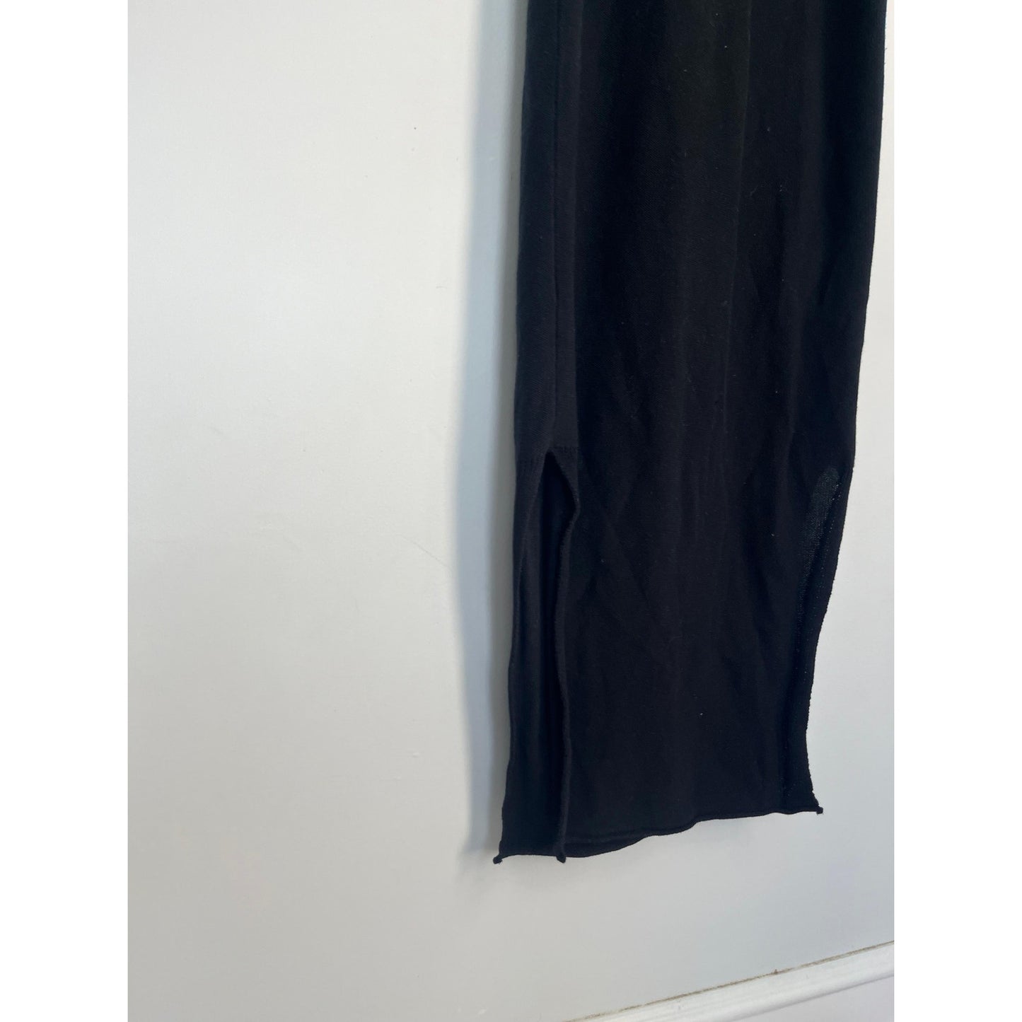 AllSaints Knit Midi Dress Women Medium Black Sleeveless Minimalist
