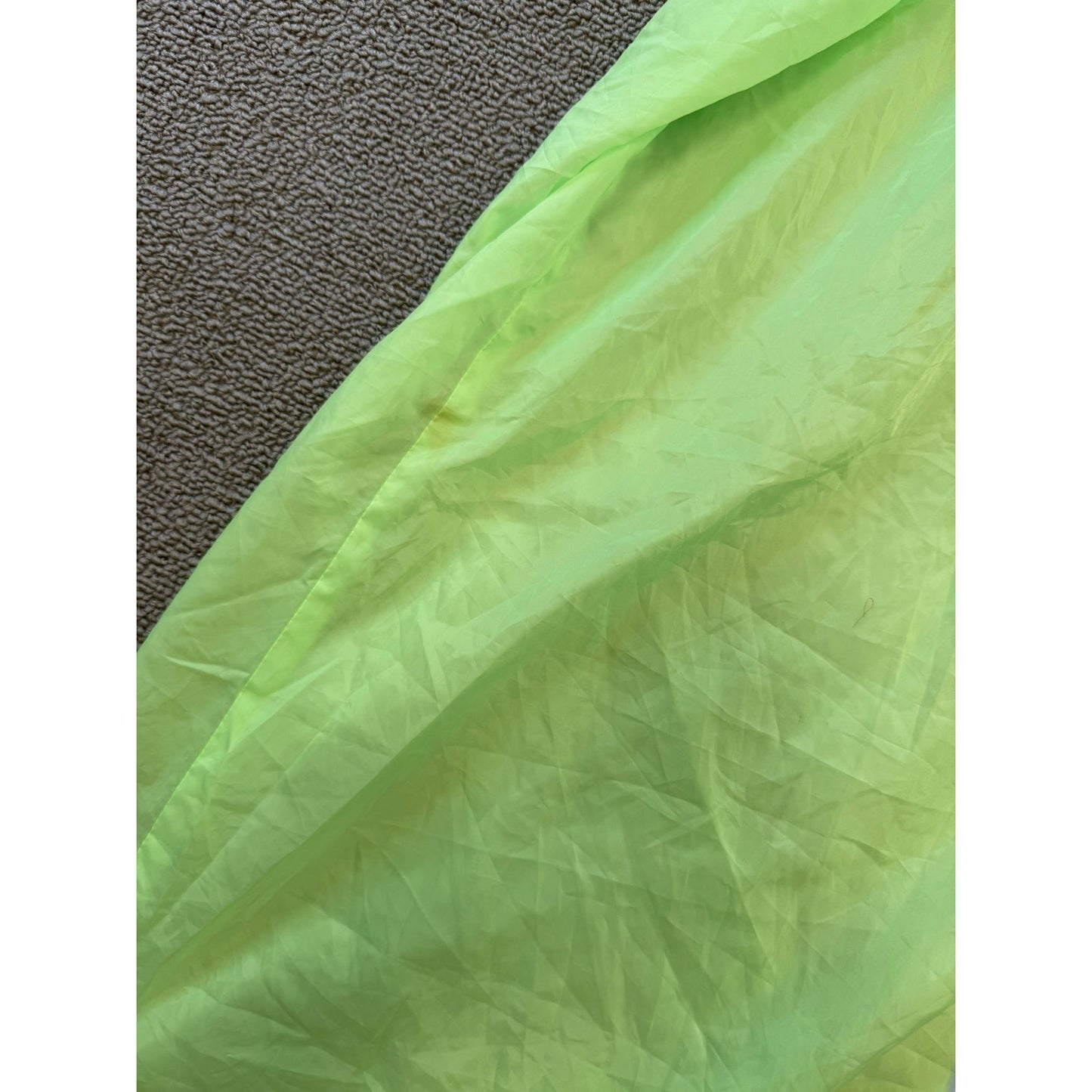 Forever 21 Women's Size S Neon Green Hooded Raincoat Trench Coat