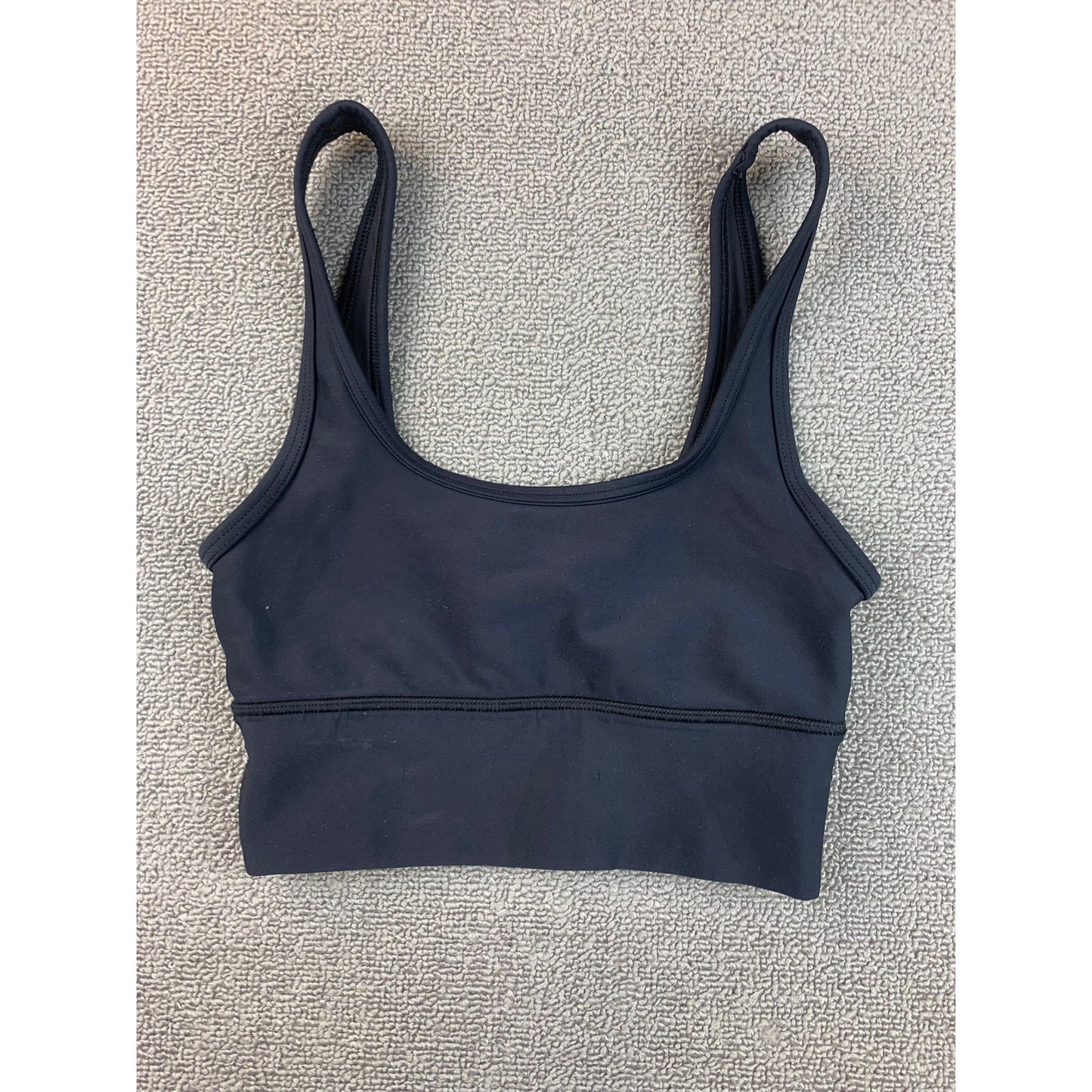 Aritzia TNA Women XXS Navy Blue Activewear Ribbed Ruched Sports Bra & Short Set