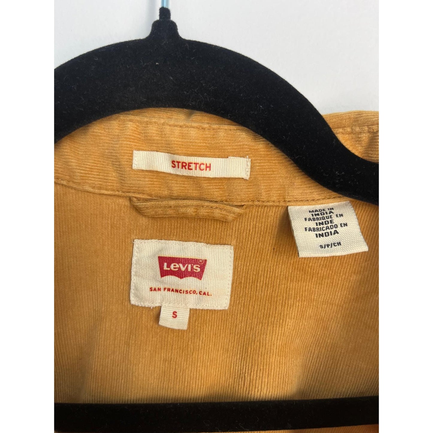 Levis Corduroy Button Shirt Women Small Tan Stretch Long Sleeve Western