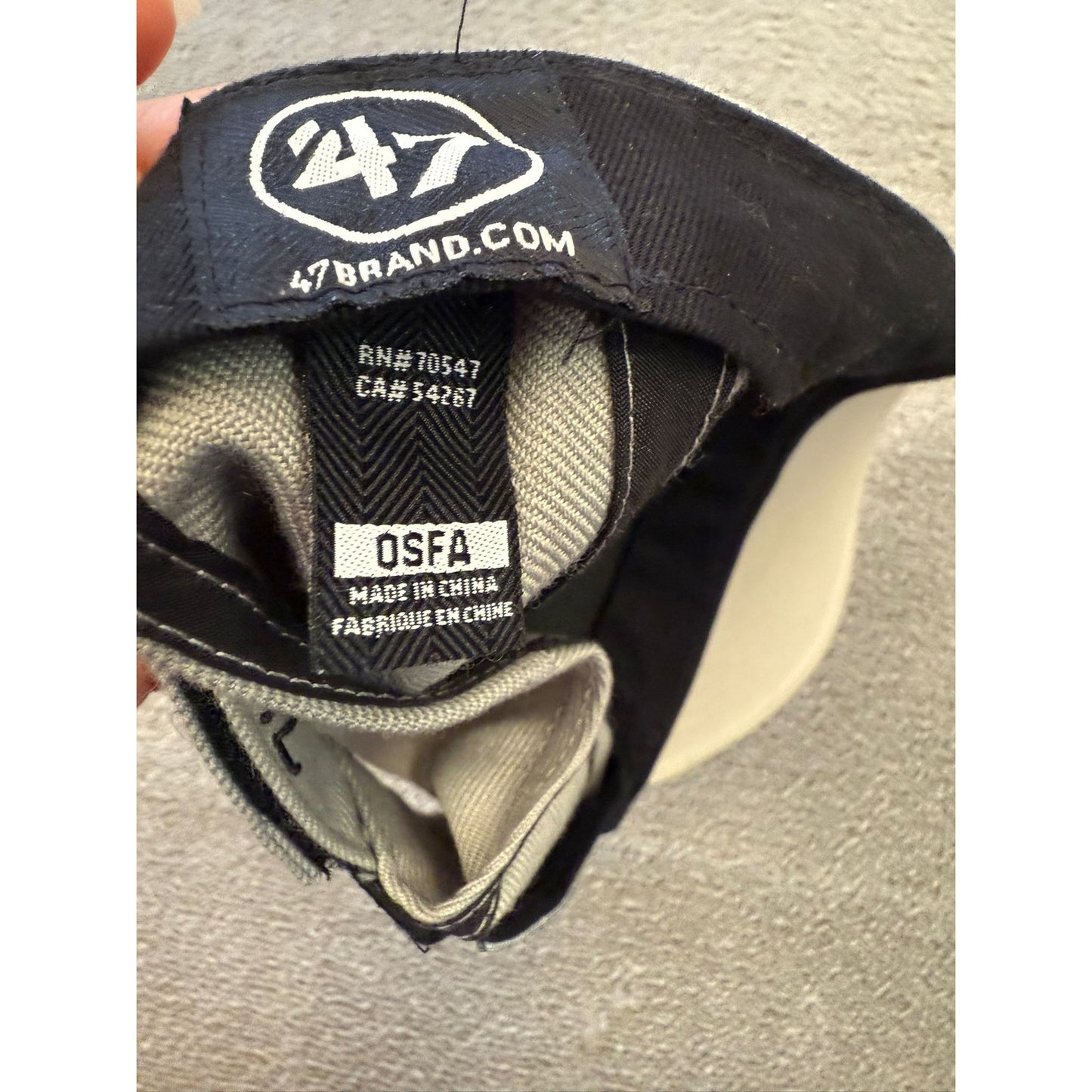 47 Brand New York Yankees Men's OSFA Grey Baseball Cap Adjustable