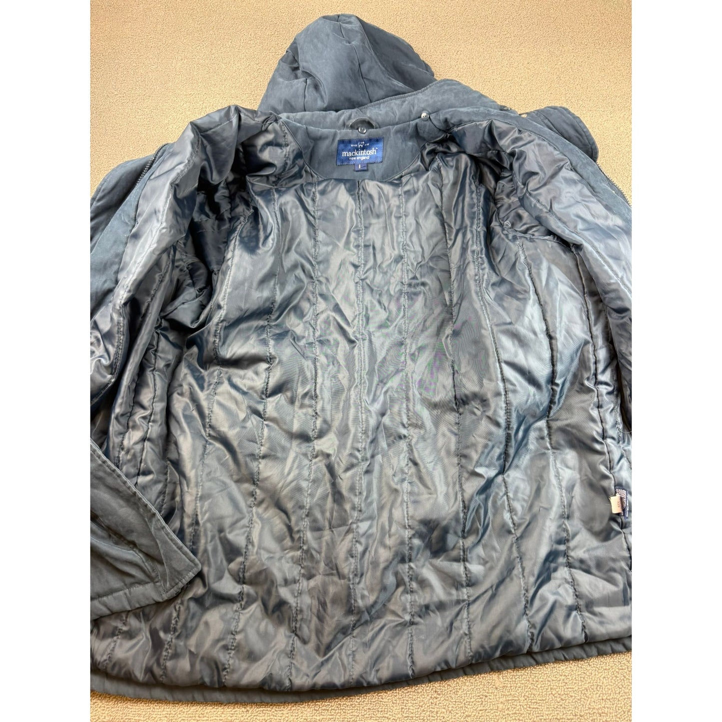 Mackintosh Women's Large Blue Insulated Hooded Jacket Parka Coat