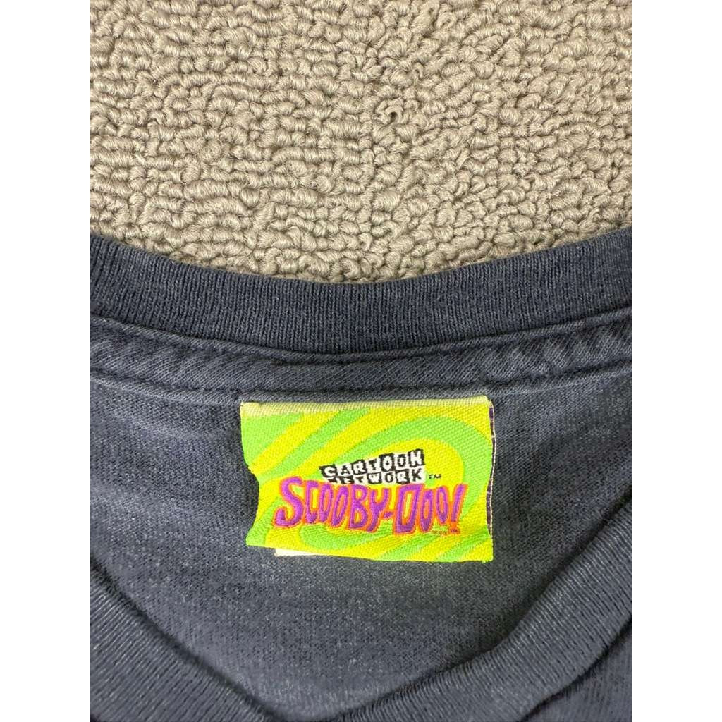 Scooby-Doo V-Neck T-Shirt Men L Dark Navy Cartoon Network Y2K 90s/00s Vintage