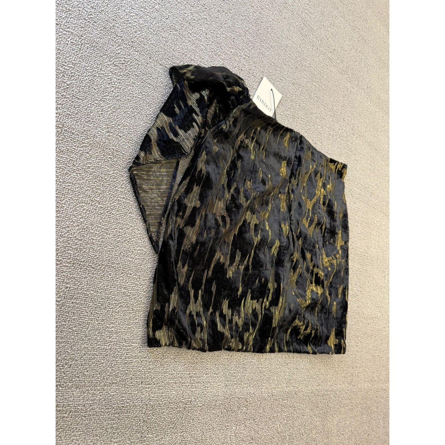 BARDOT Women's Small 6 Black Lurex Leopard Mini Skirt