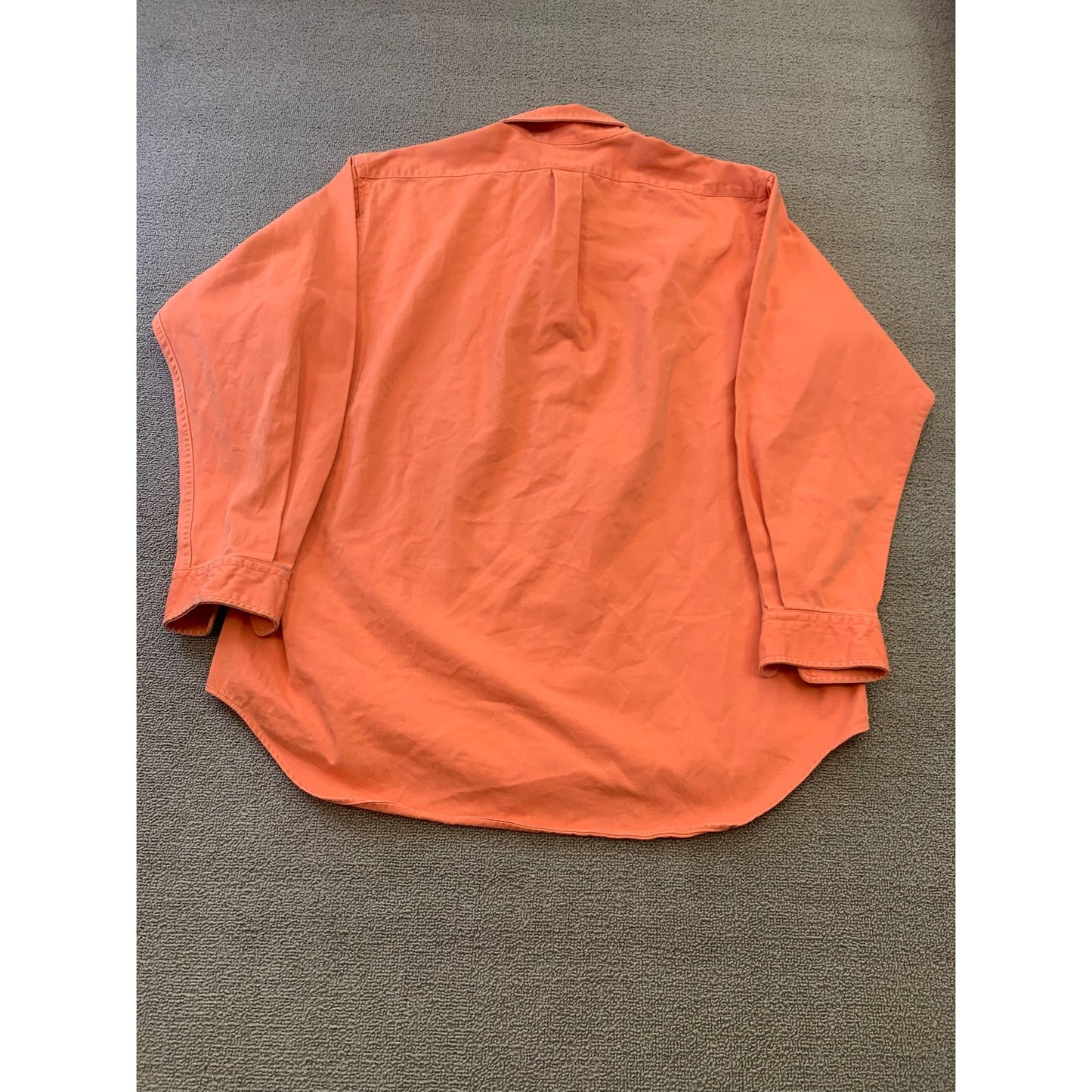 RALPH LAUREN Men's Large Orange Solid Button-Down Shirt