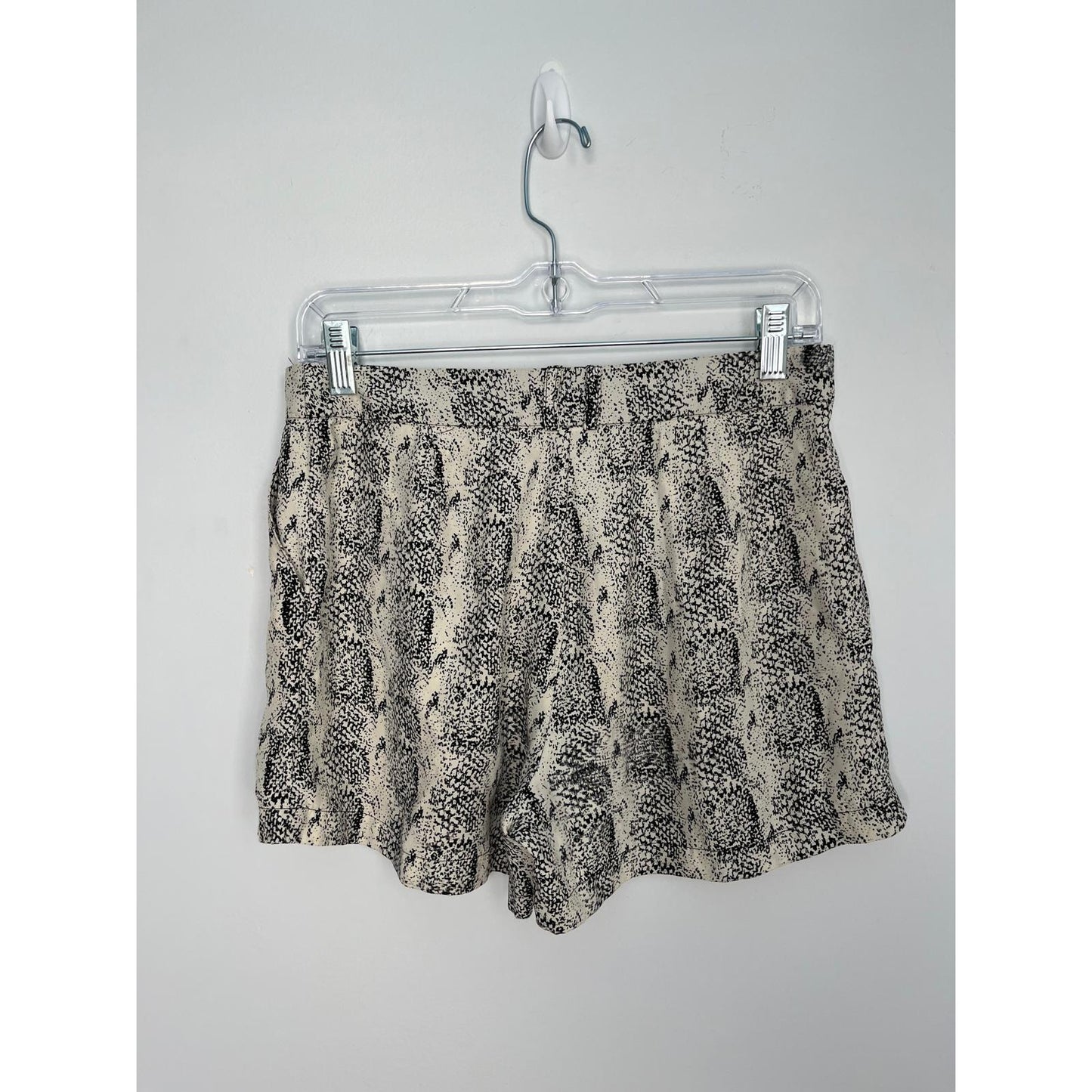 Parker Silk Lounge Shorts Women S Black White Animal Print Pull On