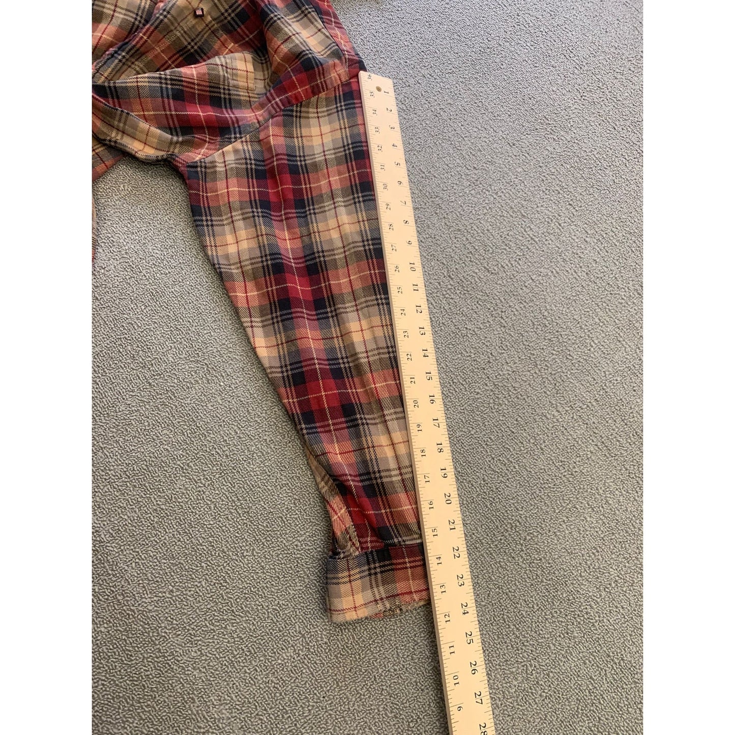 POLO JEANS CO. RALPH LAUREN Men's L Red Plaid Wool Blend Button Down Shirt