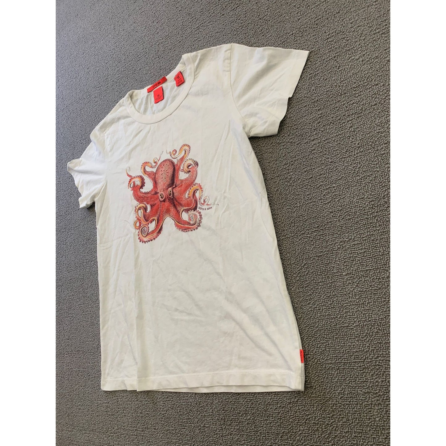 Scotch & Soda Girls 12Y /152 White "It's All Good" Octopus Graphic T-shirt