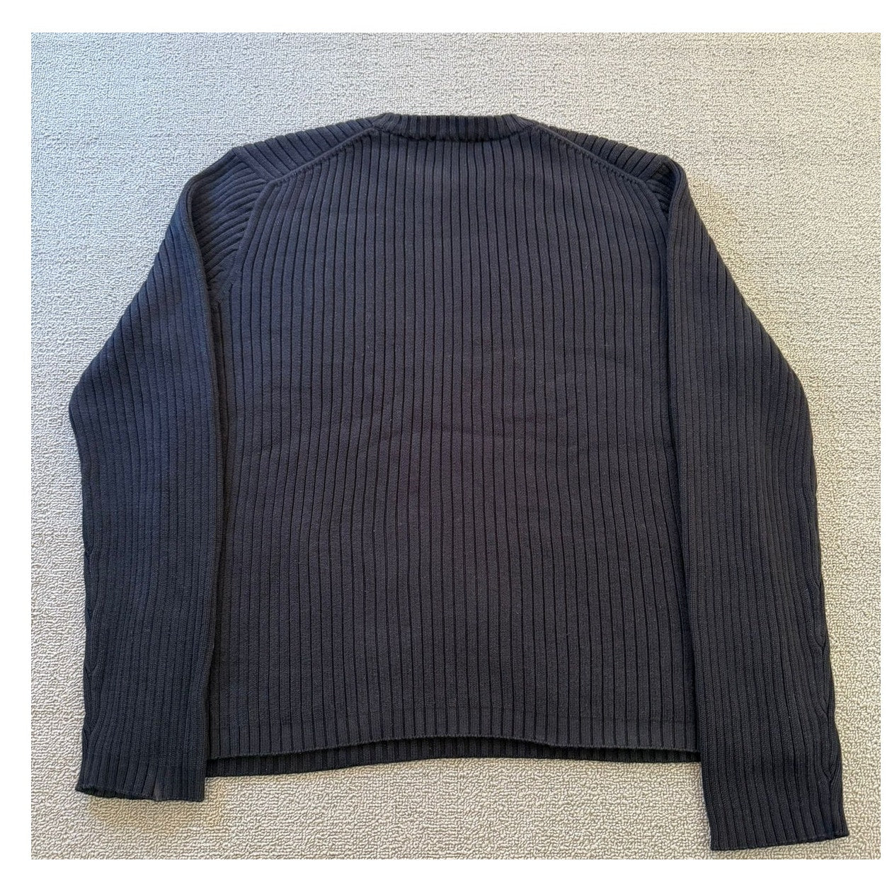 J.Crew Men’s Size L Black Ribbed Knit Cotton Sweater