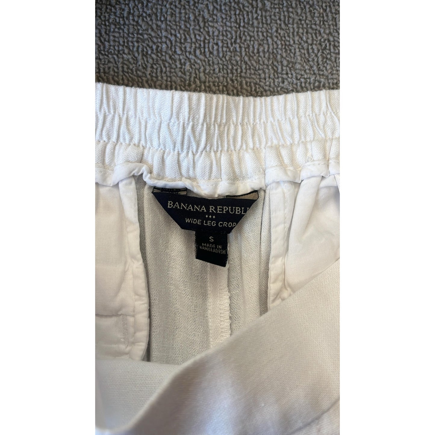 Banana Republic Linen Women's S/P White Wide Leg Pant Relaxed Fit Lightweight