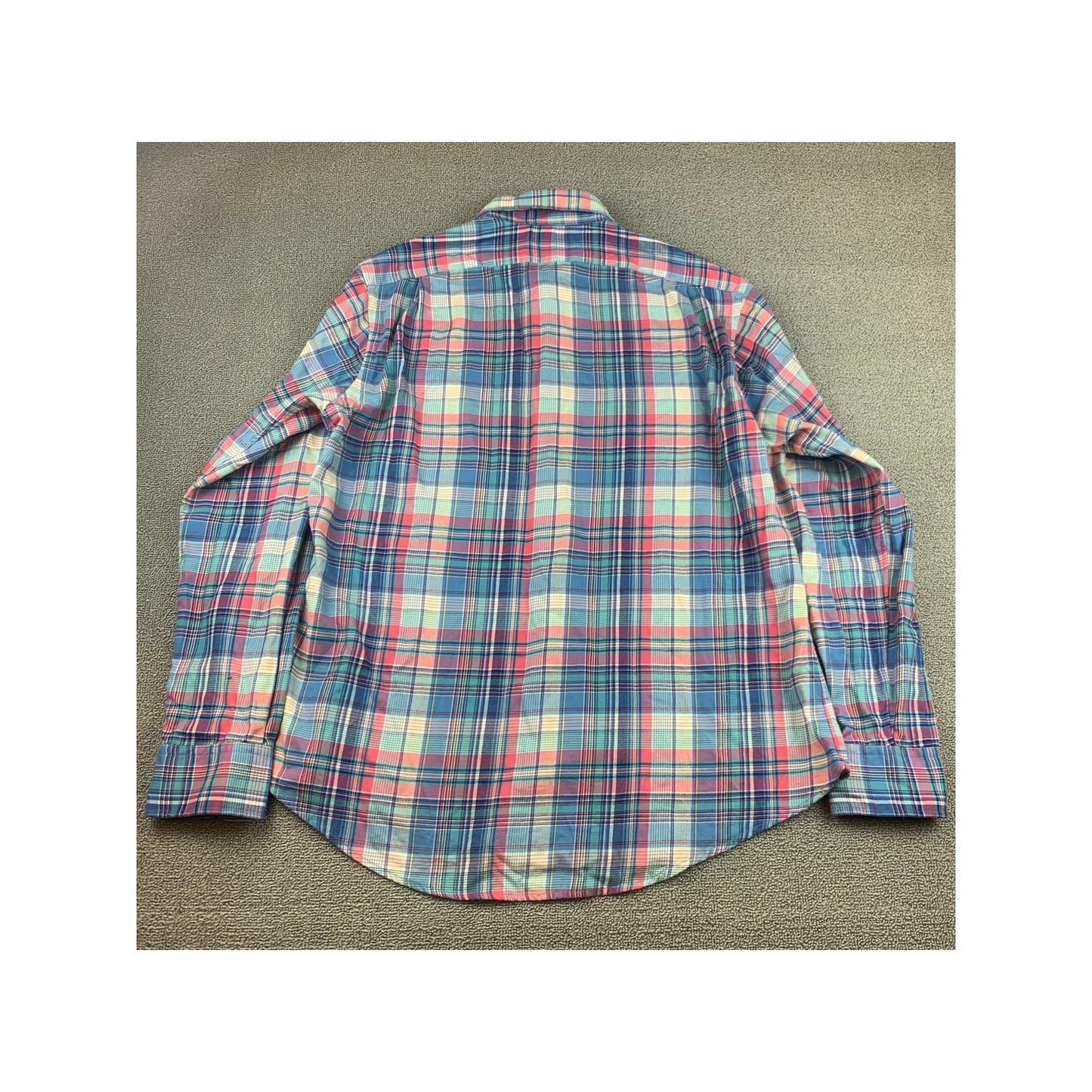 Polo Ralph Lauren Men Large Red Multi Color Plaid Cotton Flannel