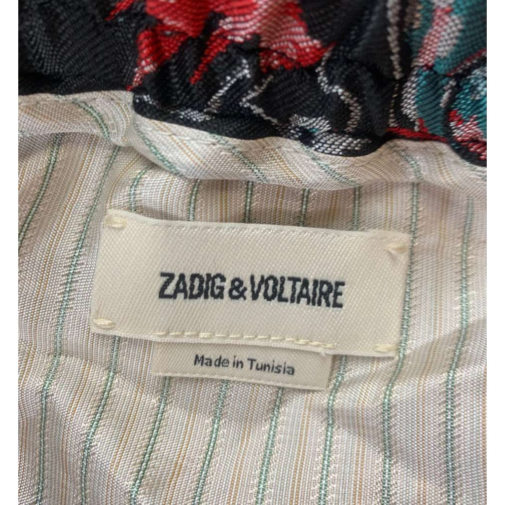 Zadig And Voltaire Pants Women 42 Multi Color Pomy Jacquard Thunder Floral Print