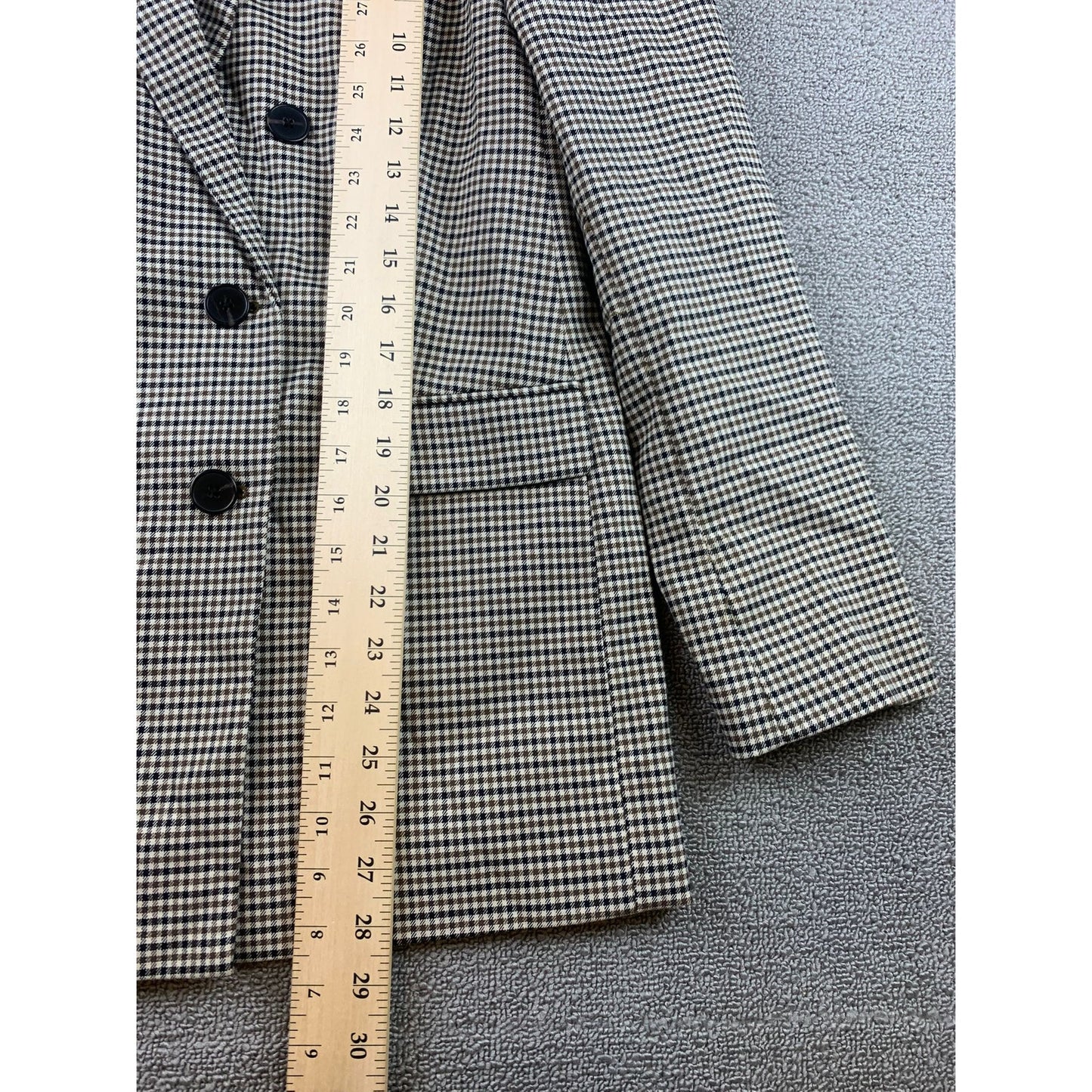 Zara Women's Large Plaid Doble Breasted Blazer Fall Winter