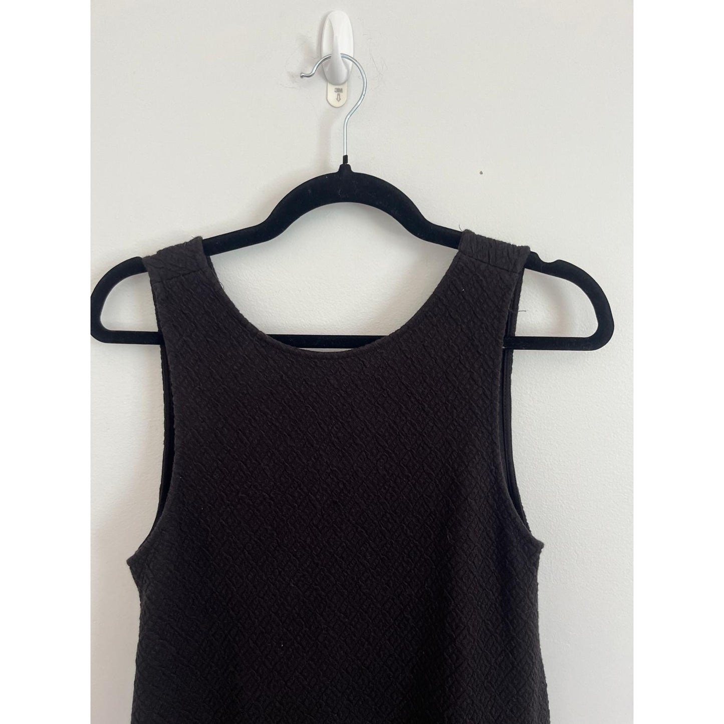 Free People Textured Black Mini Dress Women XS Sleeveless Ruffle Hem Boho