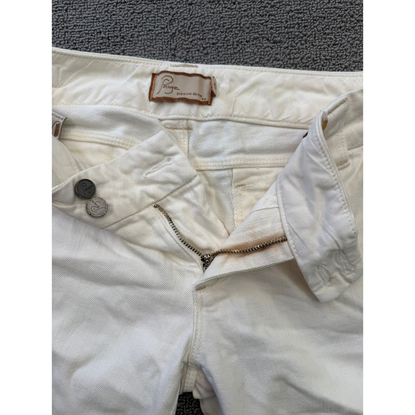 Paige Women's 25 White Jean Denim Shorts Bermuda